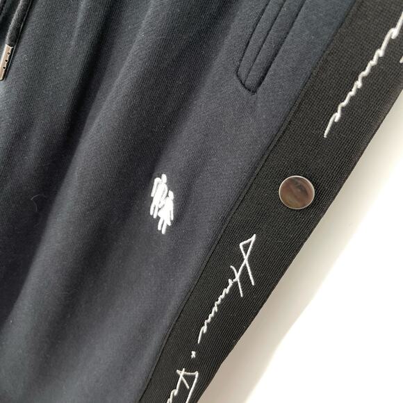 Homme + Femme NEW Signature Track Pants Sz XS Black Logo Stripe Zip Pockets - Picture 3 of 8